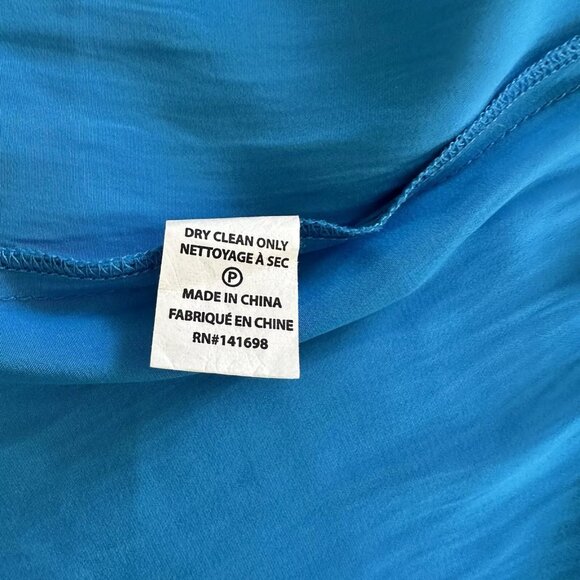 Ramy Brook Ruffle Tiered Blue Mini Dress Halter Neck Size L - Picture 8 of 9